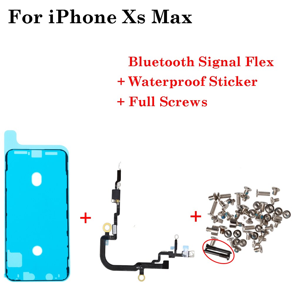 1einstellen Für iPhone X XR XS MAX NFC Kamera Clip Bluetooth + Schrauben + Wasserdichte Aufkleber Signal Antenne biegen kabel Ersatz Patrs: XSMAX nfc Schraube stic