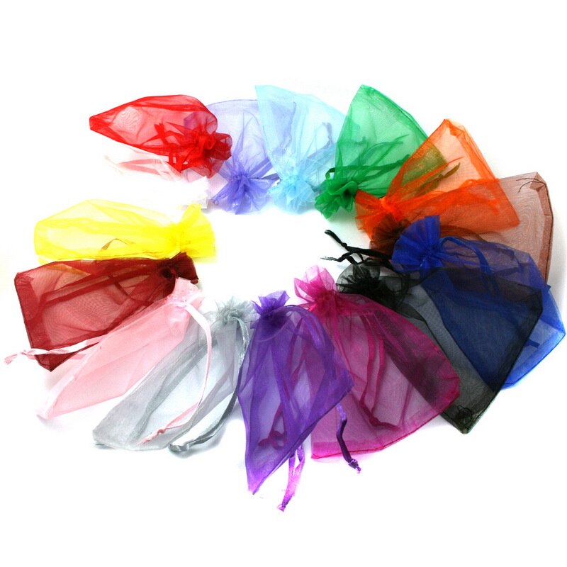 Mode organza zakjes willekeurige mix kleuren 20x30cm 10 stuks/zakken organza zakjes sieraden verpakking betekenbare huwelijkscadeau zakken zakken