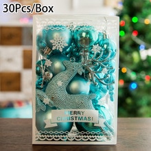 30 st/låda julgranskulor pvc 3-6cm flerfärgade dekorationsbollar hänga väggbord heminredning juldisplay landskapsdekorationer