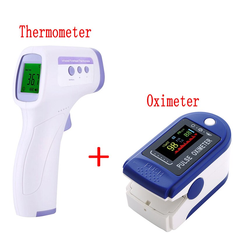 LCD Digital Display Electronic Fast measurement Human body thermometer Fingertip Heart Rate Oximeter: White XYY01
