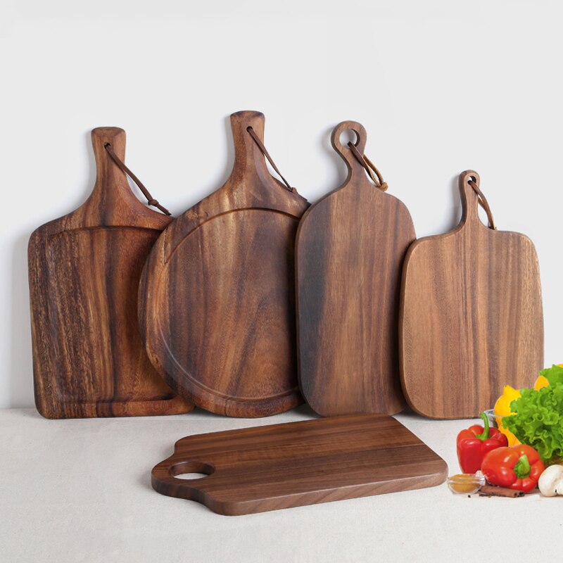 Natural Acacia wood lacquer-free wax-free solid wood home pizza plate tray wooden chopping board