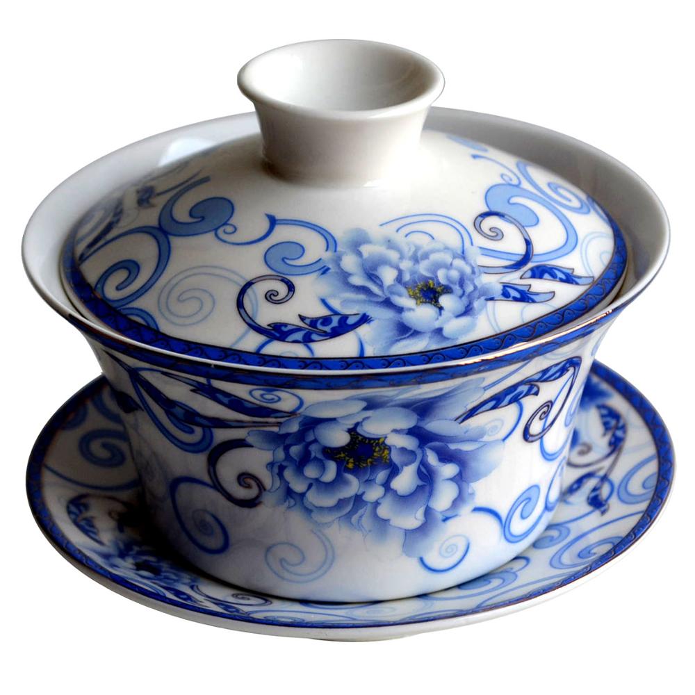 Gaiwan 300ml terrin penoy tekopper porcelæn jingdezhen traditionel kinesisk tesæt låg kopper underkop te: 02