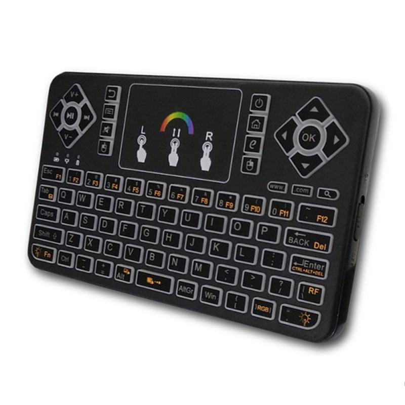 80-key Keyboards For Android TV Box Q9 2.4G Mini Wireless Keyboard Touchpad Flying Mouse Combo Colorful Backlit Handle Control