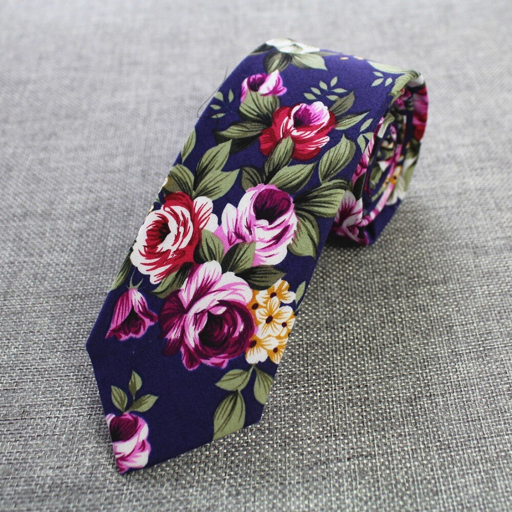 Rbott Retro Floral corbatas Paisley corbata 6cm corbatas de algodón para hombres Casual corbatas delgadas corbatas para bodas traje de