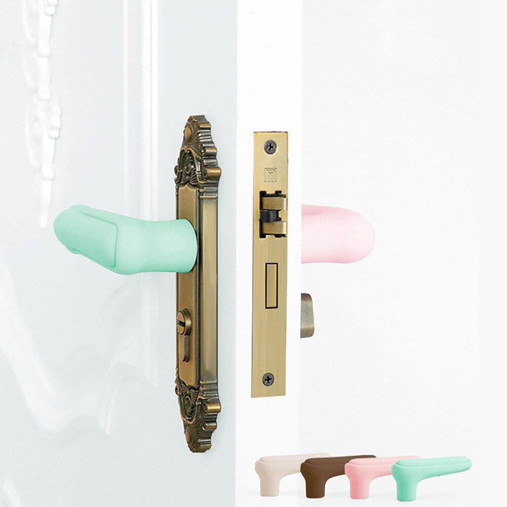 Door Handle Cover Silicone Anti Collision Static Door Handle Protector Covers for Baby Child Home Safety Sleeve Room Doorknob