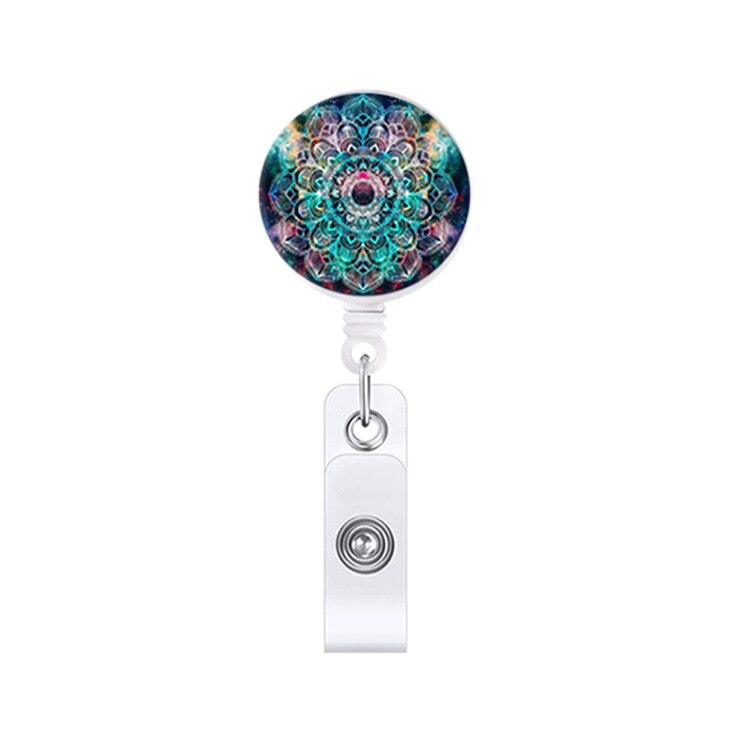 1 stykke top genoprettelig sygeplejerske badge holder blomster studerende id-kort navneskilt holder klip nøgleringe: 3