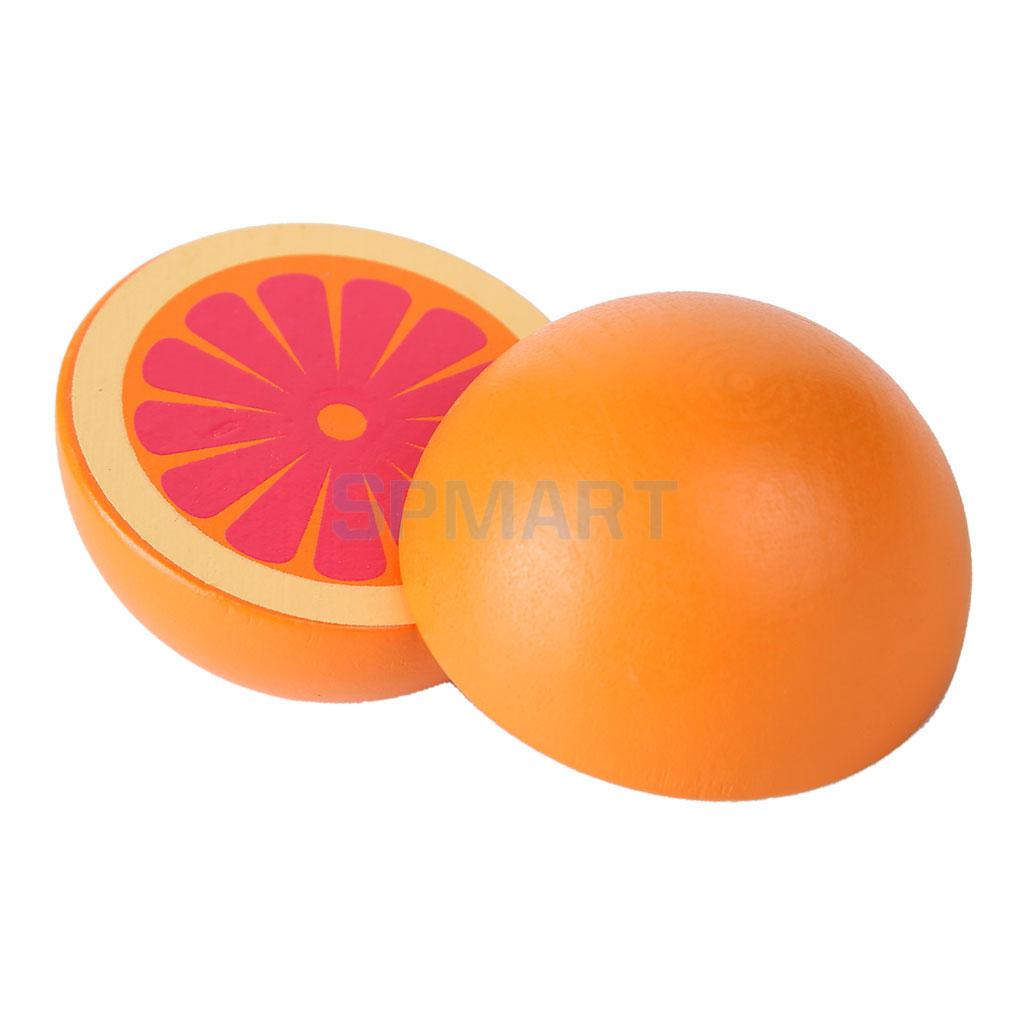 Wooden Magnetic Connected Fruit/Vegetable Kids Kitchen Cutting Food Pretend Toys: Grapefruit