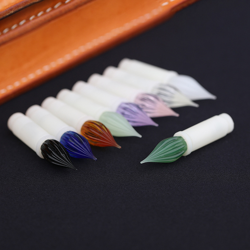 MAJOHN No.1 Punta de vidrio Punta de pluma de inmersión transparente de color Juego de puntas de bolígrafo universal (compatible con M2C3V1 Maru Color N12)