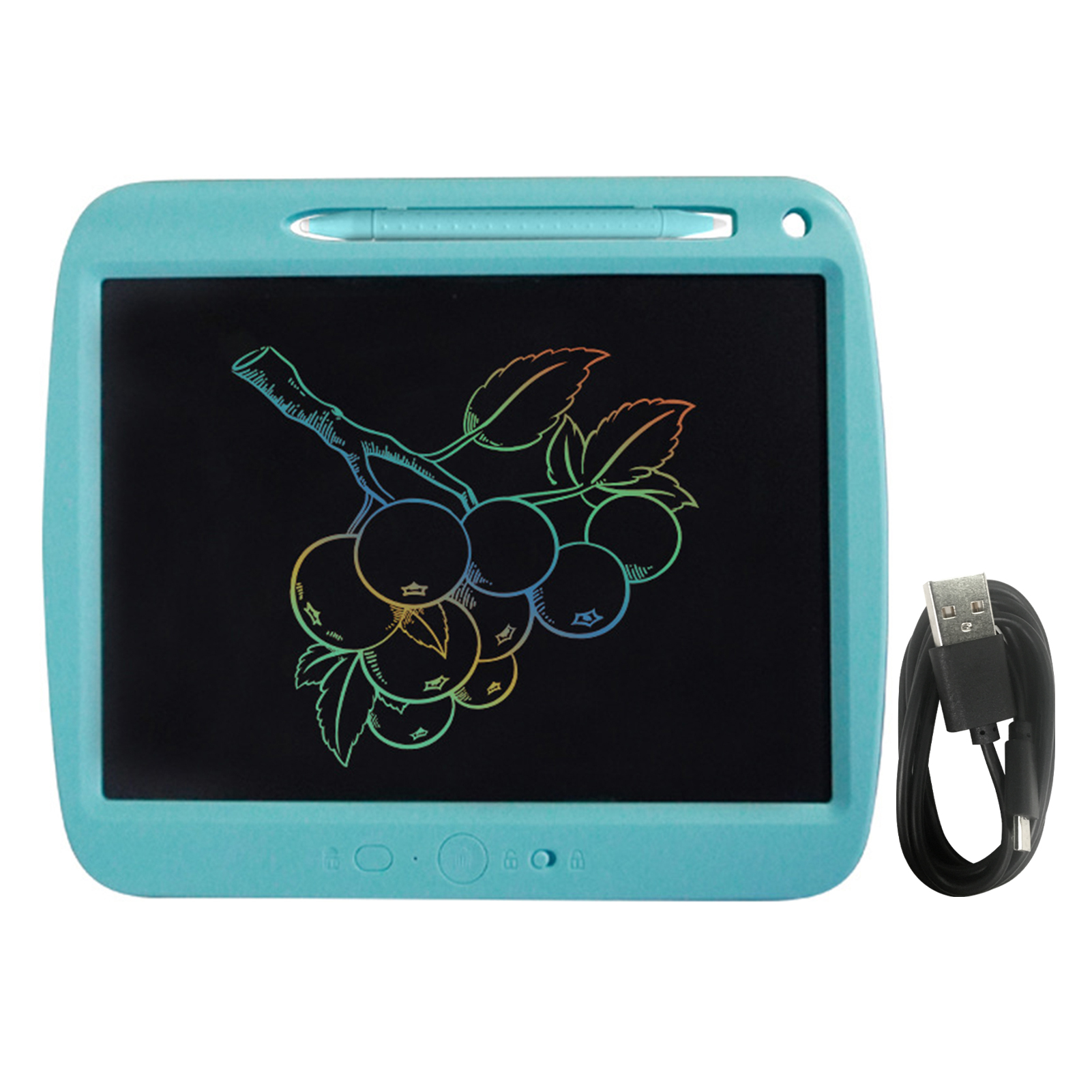Rechargeable LCD Writing Tablet 9 Inch Handwriting Drawing Tablet with Stylus Lock Button for Toddler Kids Educational Learning: Multi color-BL