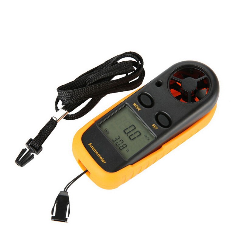 1 stuks digitale anemometer handthermometer anemometer windsnelheidsmeter voor het meten van windsnelheid en temperatuur