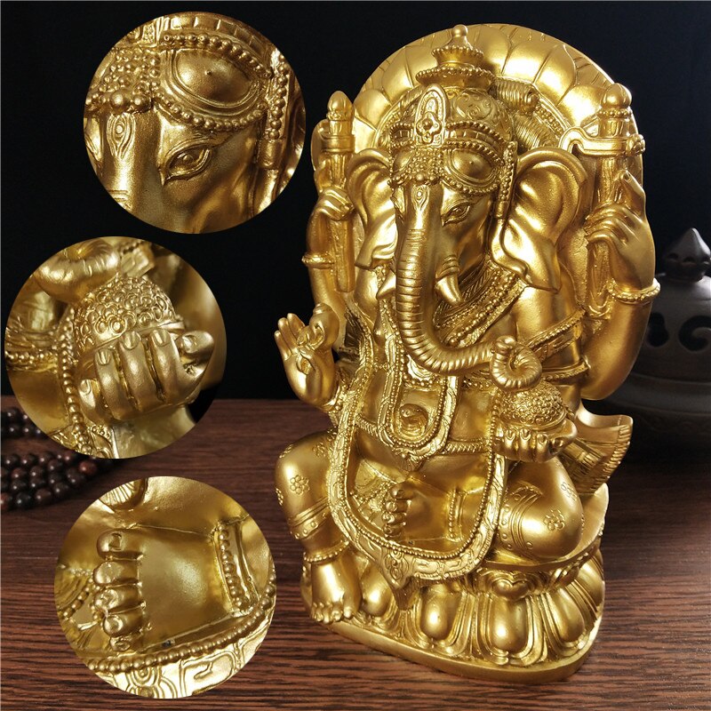 Herre ganesha staty buddha elefant gud skulptur hemkontor trädgård dekoration meditation stora buddha statyer statyetter prydnad