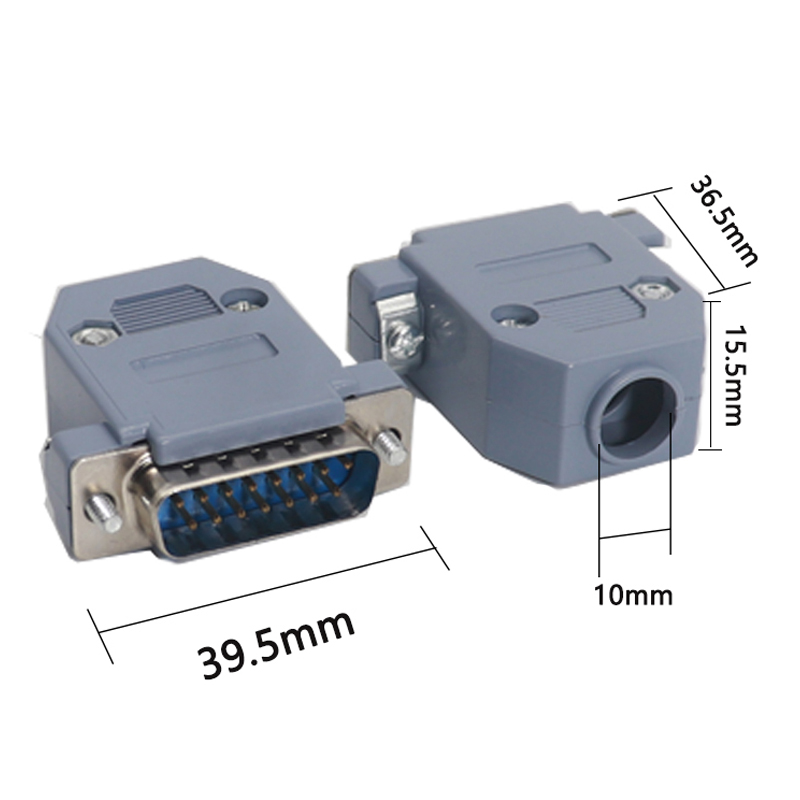 【5-1PCS】 enchufe de puerto serie tipo cable soldado con núcleo DB15 doble fila cabeza macho/hembra/carcasa conector RS232 puerto COM estenopeico