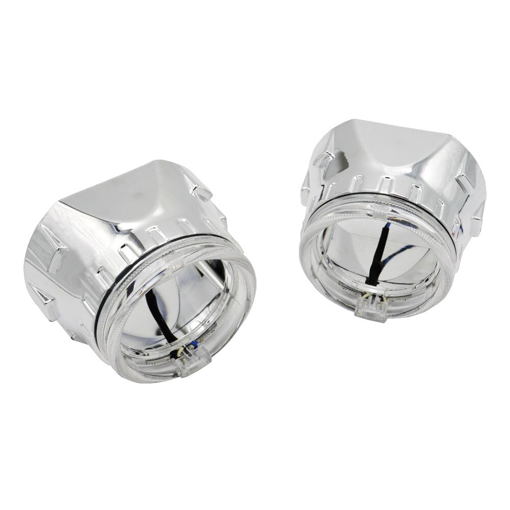 Lente de proyector Hid para Bi Xenon de coche de 2,5 pulgadas con aplicación RGB, función Bluetooth, máscara de Ojos de Ángel, Bombilla, Kit de montaje para H1 H4 H7: only RGB shrouds