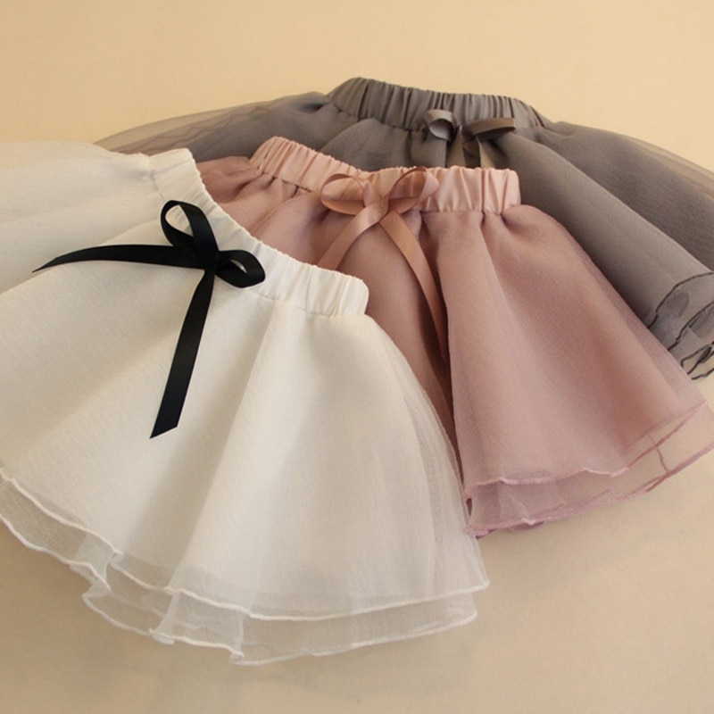 Baby jente tutu skjørt søte barn prinsesse tyll skjørt sommer barn fest sløyfe-knute mesh skjørt jenter danse ballett pettisksirt