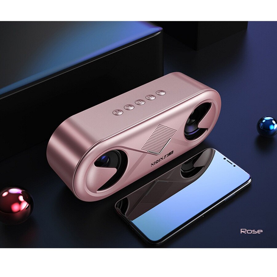 Draadloze Bluetooth 5.0 Speaker 4D Stereo Sound Luidspreker Draagbare Outdoor Dubbele Luidsprekers Ondersteuning Tf Card/Usb Drive/Aux: Rose