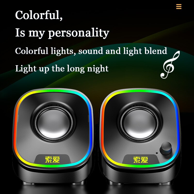 Haut-parleur USB pour ordinateur portable, PC, téléphones, caisson de basses, sans fil, lecteur de musique, Audio, basses profondes, Bluetooth