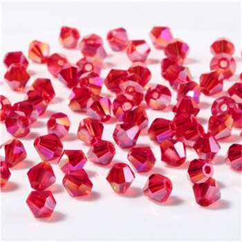 Artículo mixto de cuentas de vidrio checo rojas talladas para hacer joyas, materiales para collares, cuentas de cristal sueltas de bricolaje  z117: Z217ab- cuentas bicónicas / 6mm 90 piezas