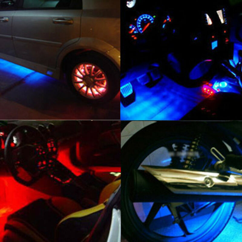 Luz de tubo de neón para interior de coche, 2 uds., 15/30CM, caja de ordenador Interior para motocicleta, lámpara de ambiente de estilo de coche, accesorios para coche