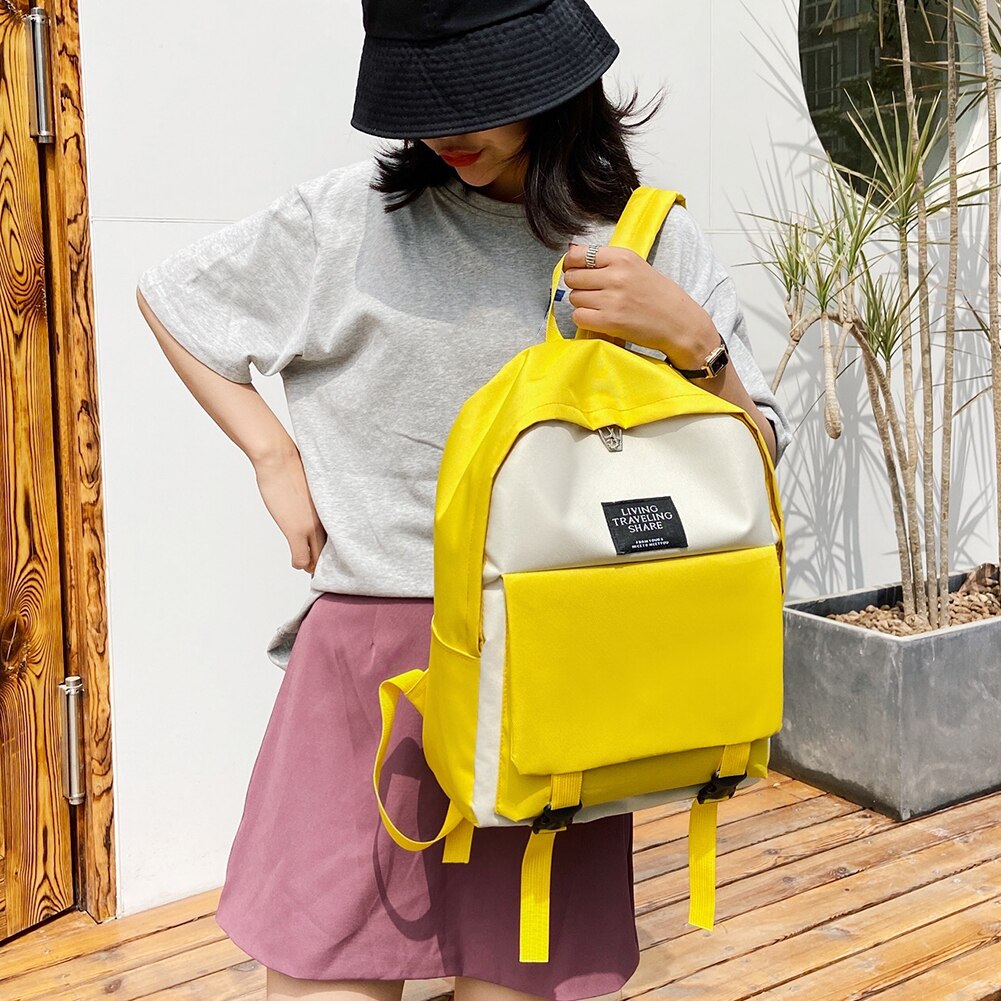 Multi-Functionele Vrouwelijke Festival Grote Capaciteit Rugzak Studenten Hit Kleur Eenvoudige Mochila School Bagpack