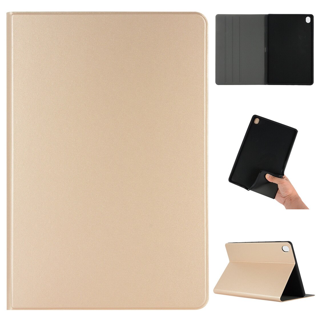 Til huawei mediapad  m6 10.8 etui blød tpu slim folio stativ beskyttende tablet funda cover til huawei mediapad  m6 10.8 tommer: Guld