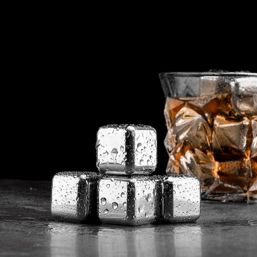 Rvs Ice Cubes Huishoudelijke Whisky Stenen Ijsblokjes Set Herbruikbare Chilling Stones Voor Whiskey Wijn Ijsemmer Champagne