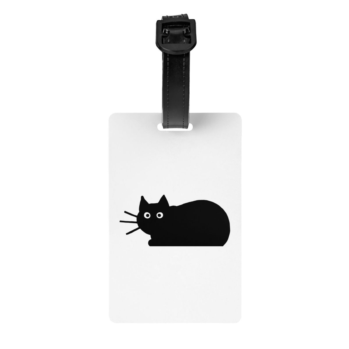 Leuke Zwarte Kat Bagagelabels Voor Koffers Grappige Bagagelabels Privacy Omslag Naam ID-Kaart: Paars