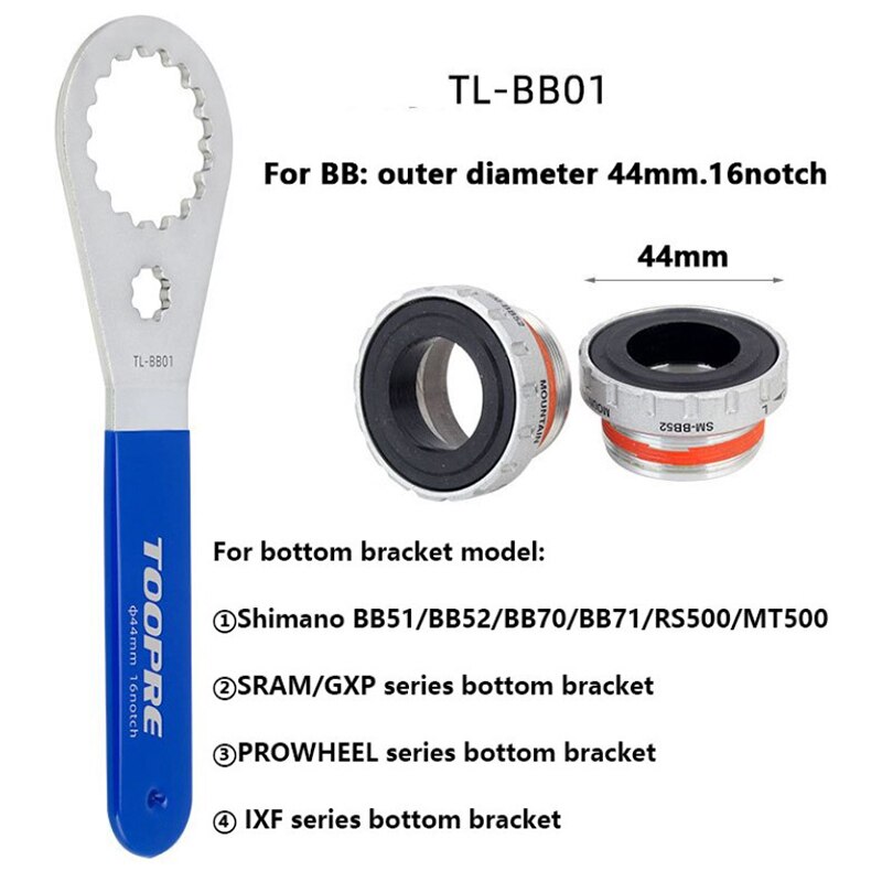 MTB/Road Bike Bottom Bracket Wrench Bottom Bracket installation and Removal tool: A
