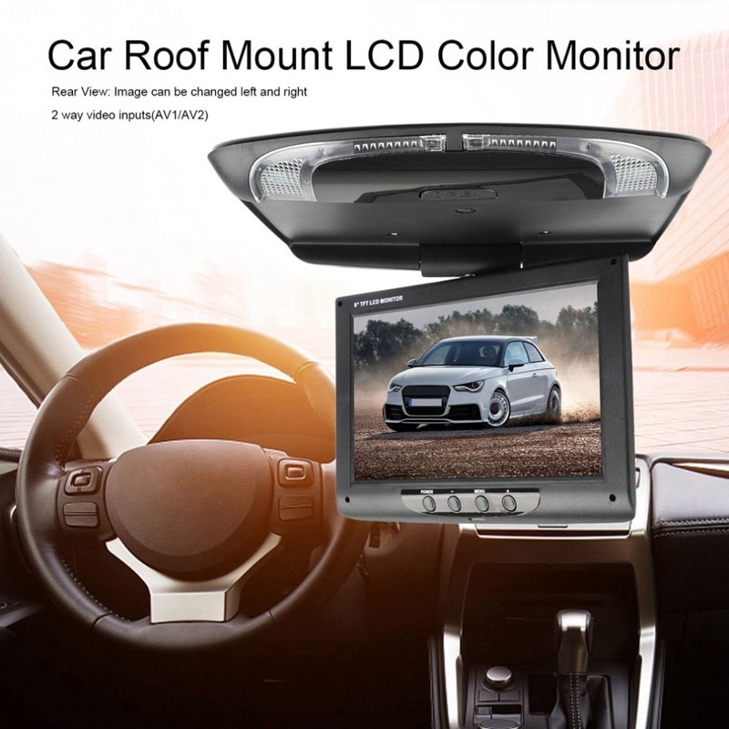 9 Inch Car Hd Digital Lcd Display Roof Lcd Color Display Flip Screen Ceiling Ceiling Display
