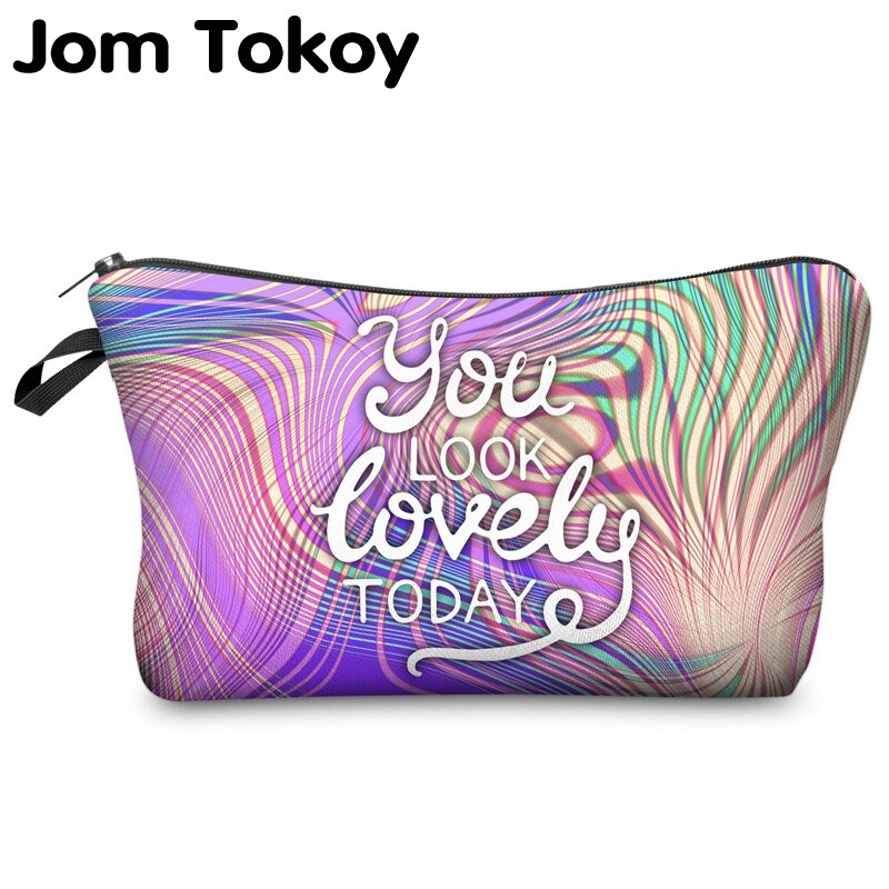 Jom tokoy kosmetisk organizer taske du ser dejlig ud i dag 3d print kosmetik taske dame mærke makeup taske