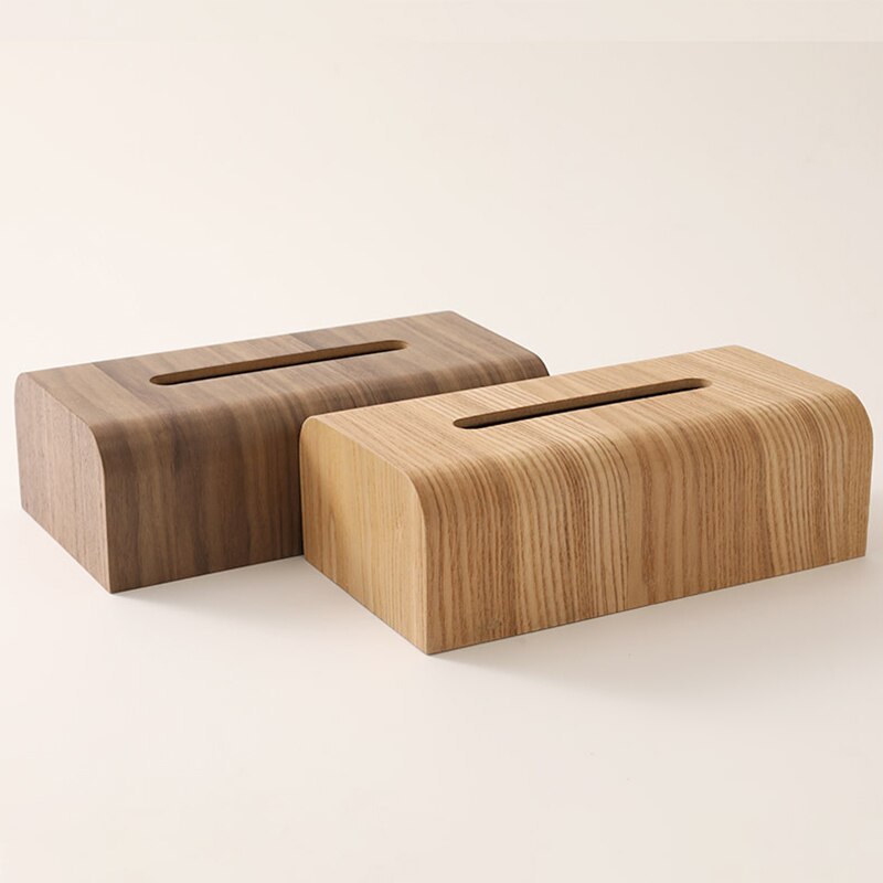 Walnut wood tissue box home paper table desktop storage box simple living room tissue box