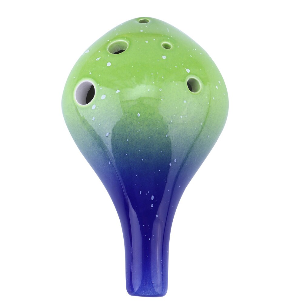 Bottle Style Ocarina 6 Holes Ceramic Ocarina Beginner Musical Instrument: Sky-blue Green