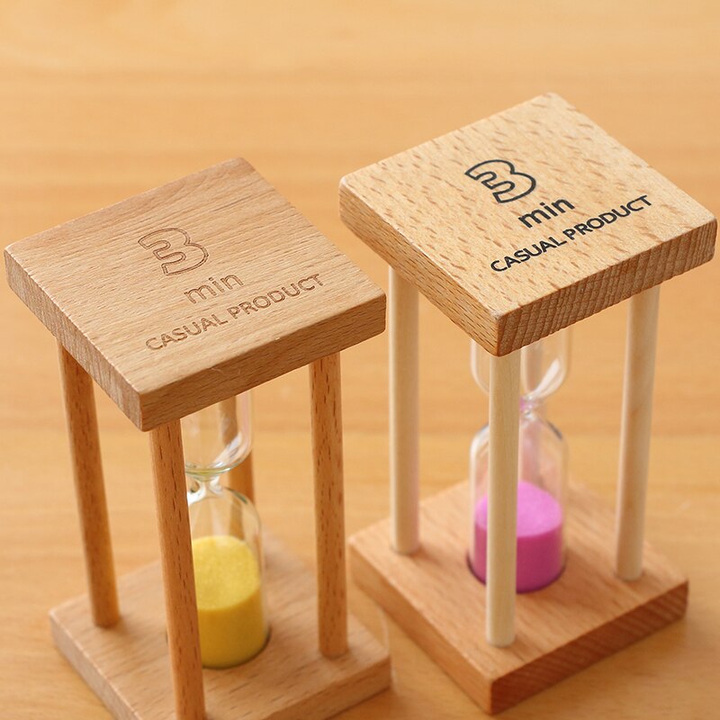 Sand Watch 1 Minute Clock 3 5 Minutes Glass Shower Timer Wood Timing Kid Mini Ornaments Home Decoration Accessories SL-MZFX