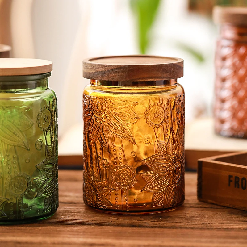 Contenedor de alimentos para cocina, tarros de vidrio con tapa, cajas organizadoras de cereales, tarros de albañil, caja de aperitivos, botellas de vidrio selladas, Gadgets