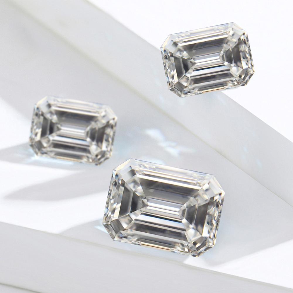 Szjinao prawdziwe 100% kamienie szlachetne luzem Moissanite kamień 0.5ct 3*5MM D kolor VVS1 szmaragdowy oszlifowany diament laboratorium nieokreślony na diamentowy pierścionek