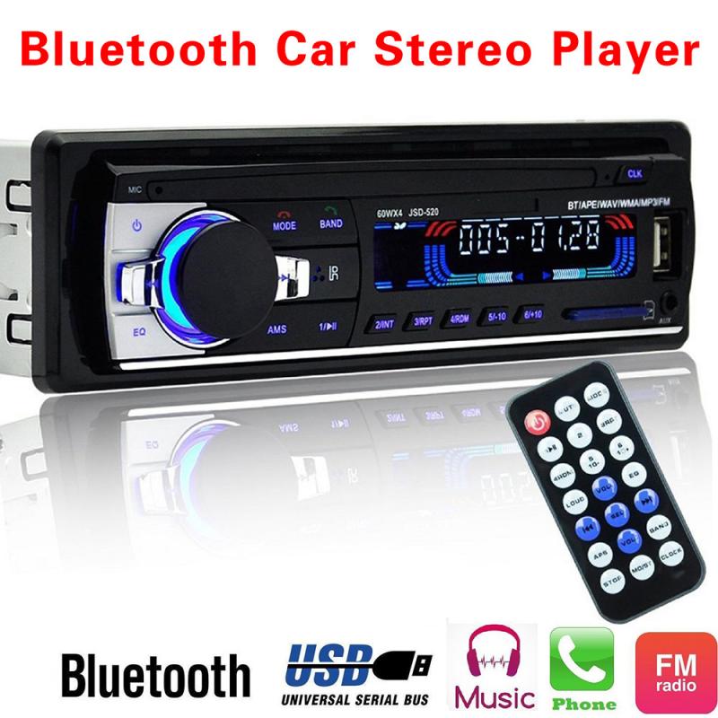 Bluetooth Car Stereo Audio In~Dash FM Aux Input Receiver SD USB MP3 Radio Player Car Radio 12V Bluetooth V2.0 JSD520