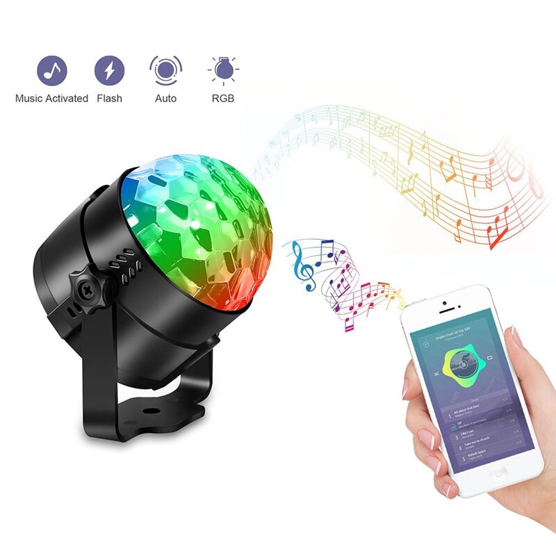 3w rgb discoballen, feestverlichting, geluid geactiveerd, usb, auto-dj, magische led voor kinderclub, verjaardagsbar, kerst, met afstandsbediening