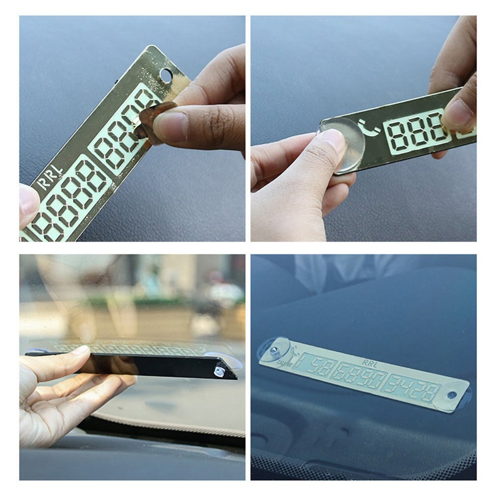 Auto Styling Telefoonnummer Kaart Sticker Night Lichtgevende Tijdelijke Parkeerplaats Card Plaat Sukkels Telefoon Nummer Kaart