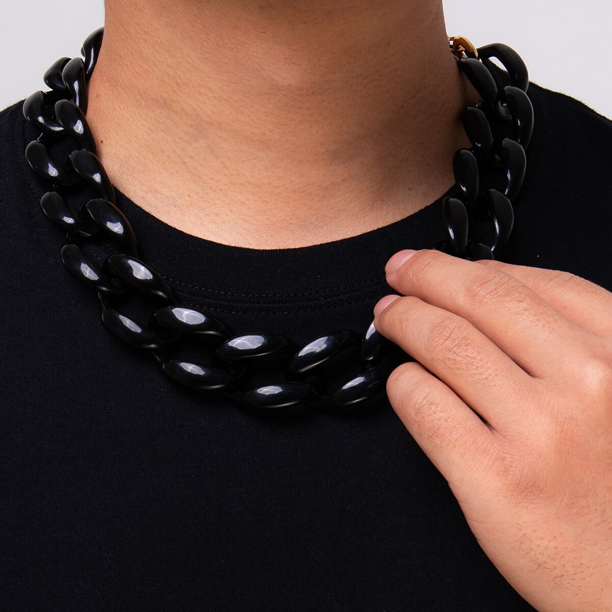 Shixin acrylic gothic short chunky choker necklace collar for women/men hip hop thick link chain necklaces on neck jewelry