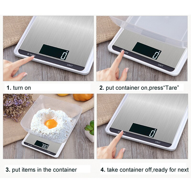 Junejour Stainless Steel Digital Kitchen Scale Ele... – Grandado