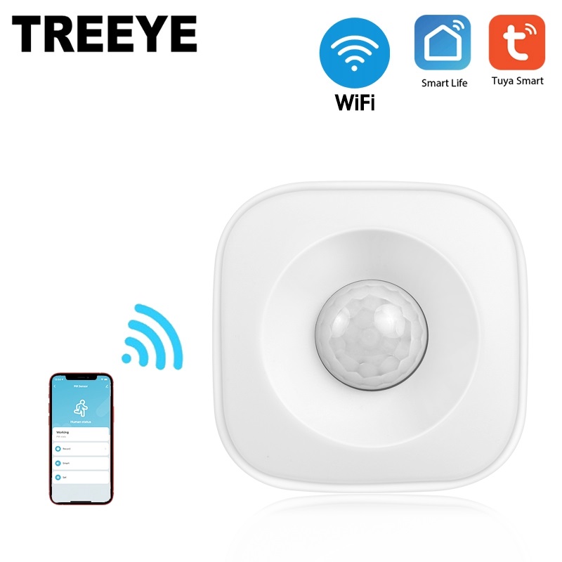 TREEYE WiFi Human Body Sensor Wireless Smart Body Movement PIR Motion Sensor Use With Tuya Smart Life App