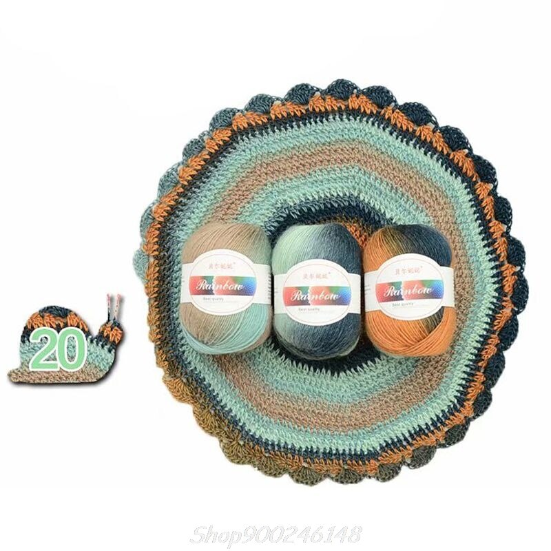 Soft Worsted Yarn Rainbow Gradient Colors DIY Baby Knitting Wool Shawl Scarf Sweater Crochet Thread Supplies Jy16 20: 20