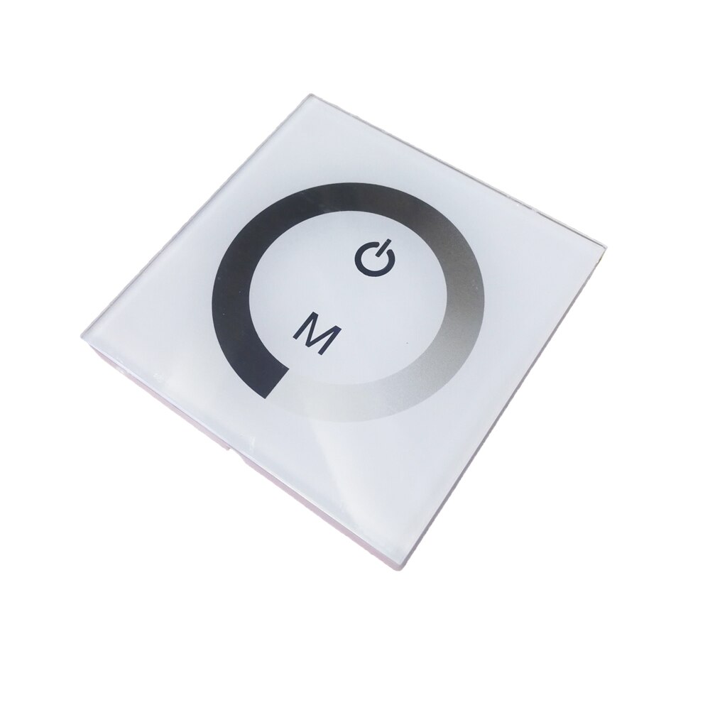 Touch Panel Muur Mount Led Strip Dimmer 12V 24V Ingang 4a 2 Kanaals Output 5050 3528 Enkele Kleur Touchable Glas 86 Type: WIT