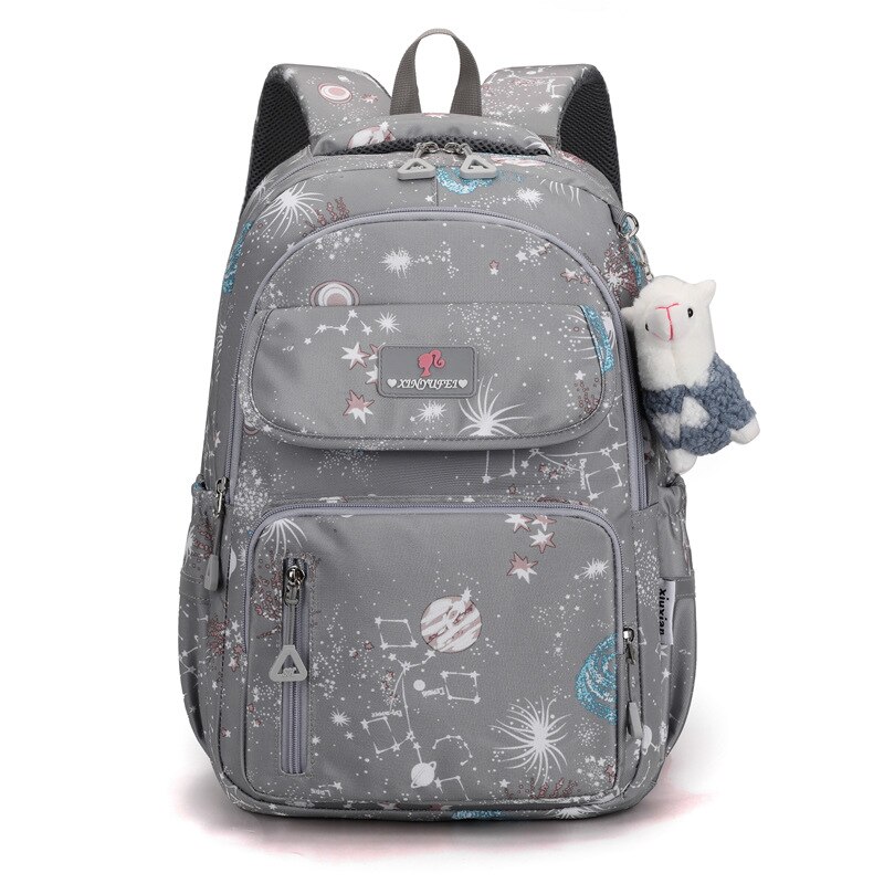 Children School Bags Girls Kids book bag Primary Orthopedic school backpack princess Backpack schoolbag kids Mochila Infantil: grey