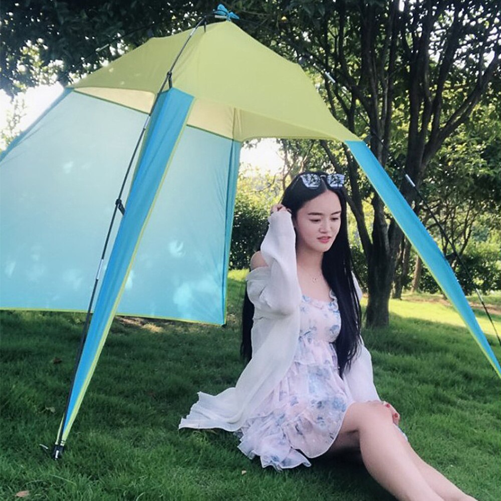 Bærbar ultralett utendørs sandfri Strand solskjerming solkrem uv beskyttelse telt piknik anti-uv markise lysthus til fiske