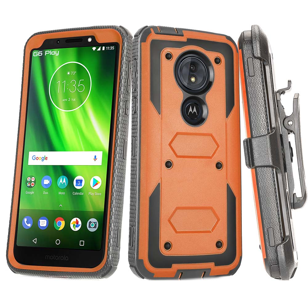 per Motorola moto G6 Gioco XT1922/G6 fucina/Moto E5 Caso pesante dovere anti Goccia Armatura di Caso di Impatto clip Della Cinghia Della custodia per Armi Della Copertura di protezione