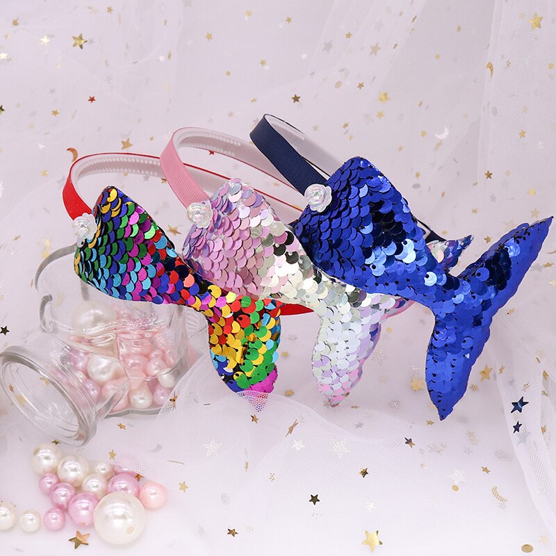coiffure réversible paillettes bandeaux pour filles arc-en-ciel sirène perles bandes de cheveux corée cheveux accessoires