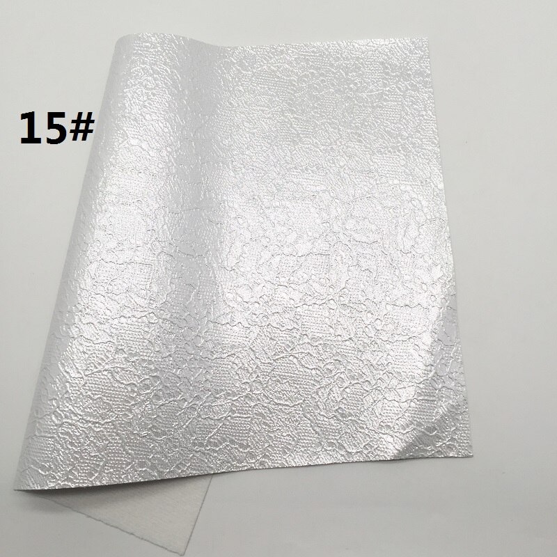 1PC 21X29CM Lace Embossed Faux Leather Fabric, Synthetic Leather Sheets, PU Leather For Making Bows LEOsyntheticoDIY T327A: 15