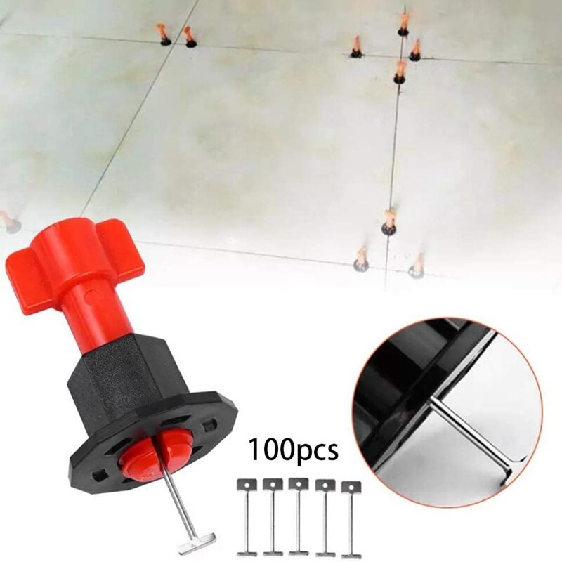 200Pcs Tegel Leveling Systeem Voor Tegels Leggen Herbruikbare Stalen Naalden Vloeren Vervangbare Pin Betegelen Bouw Gereedschap