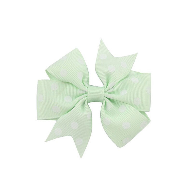Polka Dot Grosgrain Lint Bows met Alligator Clip Kinderen Meisjes DIY Strikje Haarspelden Baby Haarspelden Hoofddeksels Haar Accessorises: 19 Light Green