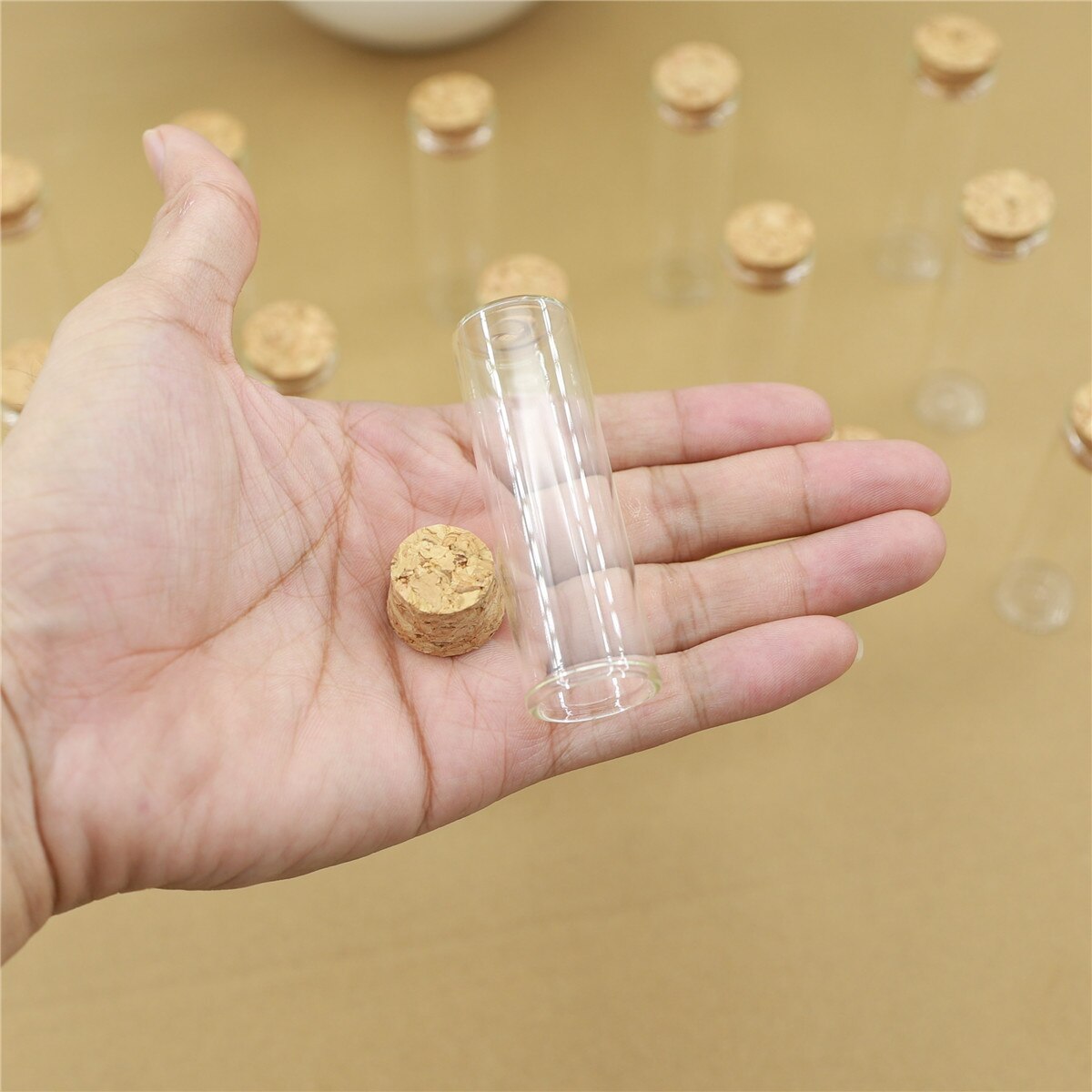 24pieces 22*70mm 15ml Corks Vial Glass Bottles Test Tube Stopper Mini Spice Bottles Container Small DIY Jars Tiny Bottles glass